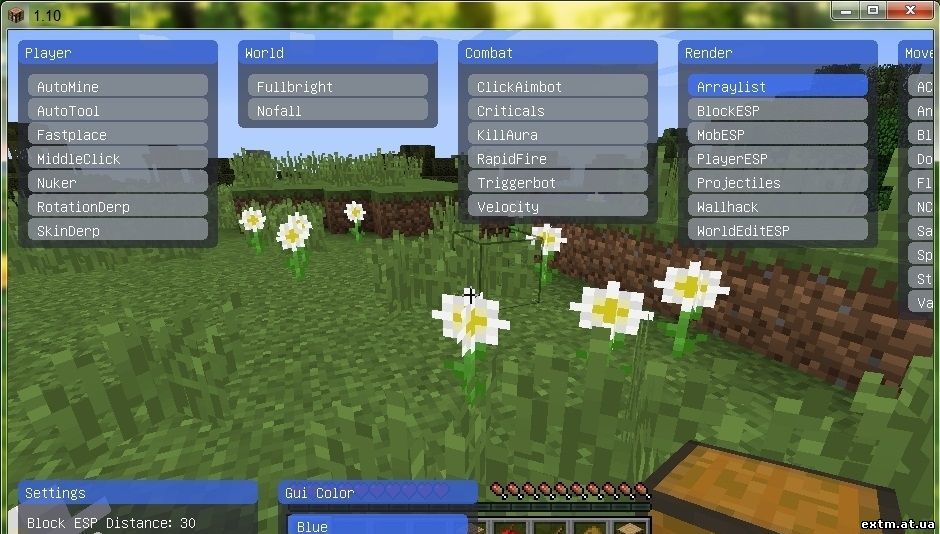 Чит Matix для клиента Minecraft 1.10 - 1.10.2