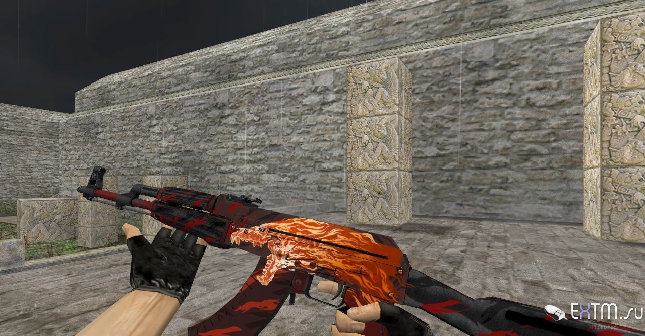 Модель оружия HD AK-47 «Howl» для CS 1.6