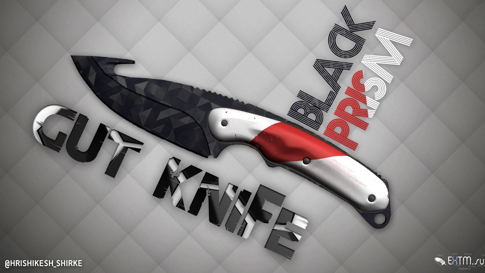 Модель ножа Black Prism для CS:GO