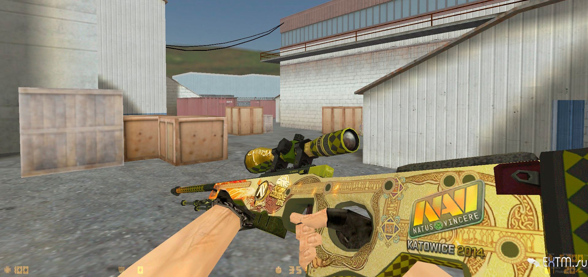 AWP HD "Dragon lore" c наклейками Na`Vi для CS 1.6