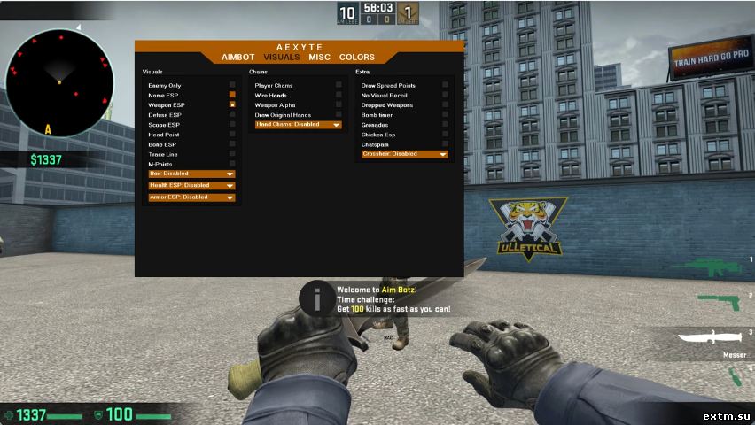 Чит AEXYTE [Undetected] [Crack] для CS:GO