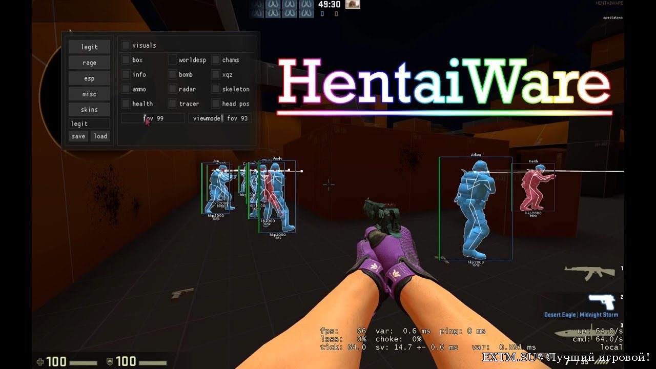 Чит для CS:GO HENTAIWARE (LEGIT,ESP,RAGE) 31.10.2017